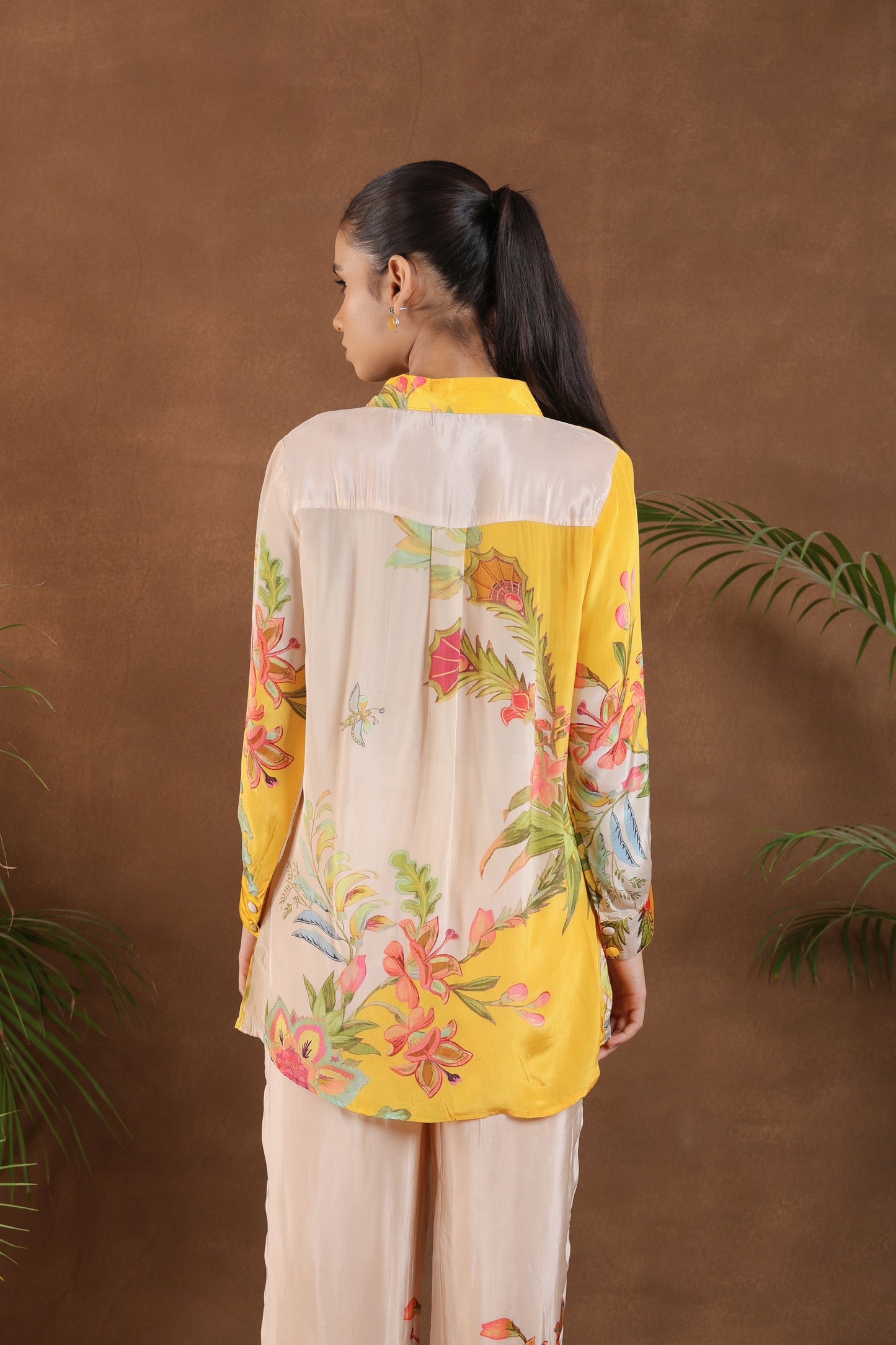 Yellow Tropical Print Co-ord Set