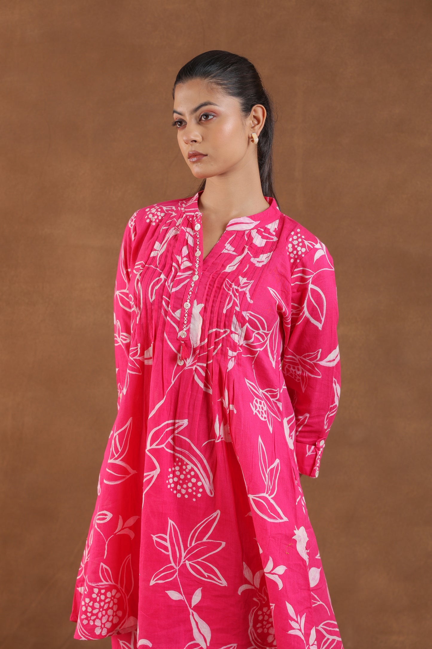 Hot Pink & White Botanical Print Co-ord Set