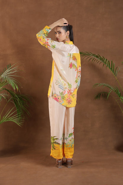 Yellow Tropical Print Co-ord Set