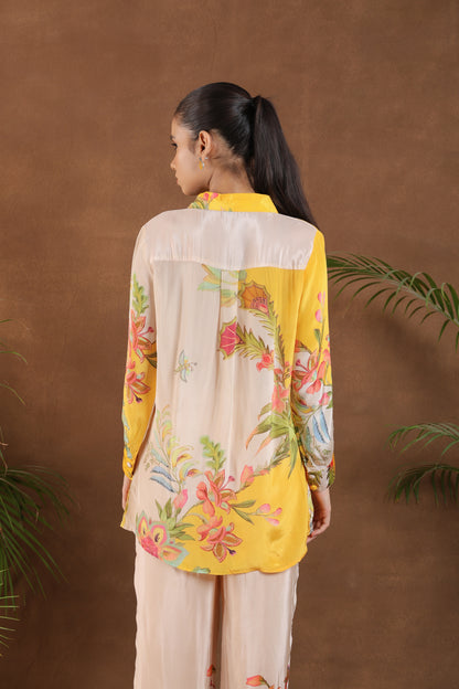 Yellow Tropical Print Co-ord Set