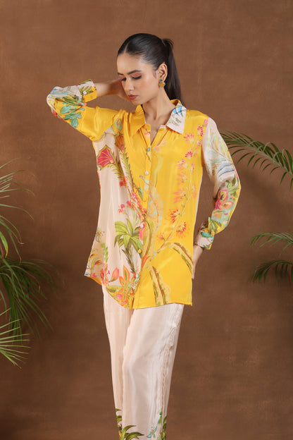 Yellow Tropical Print Co-ord Set